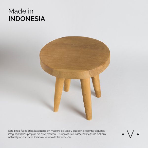 [4114612] BANCO REDONDO LAOS 30X32 CM VASSA HOME