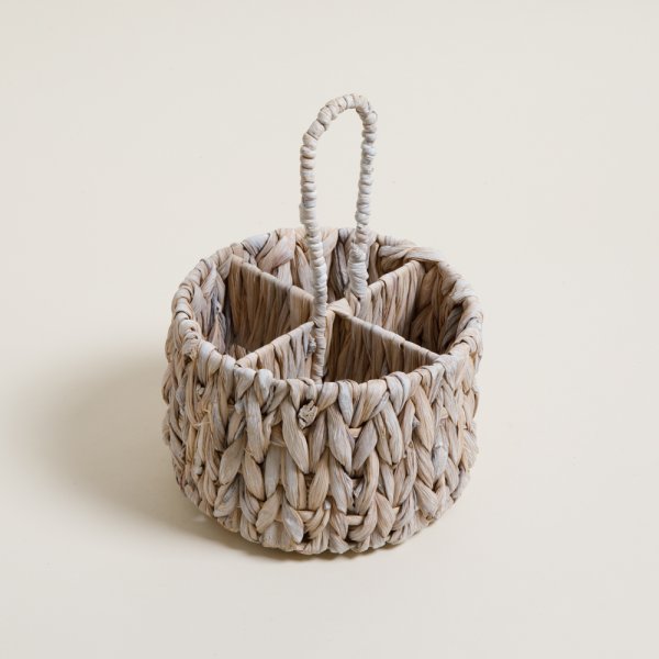 ORGANIZADOR CON MANIJA REDONDO BANGKOK WHITE 20 X 28 CM