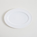 PLATO OVAL PORCELANA BLANCA DISEÑO ENCADENADO 30.5X22.5 CM