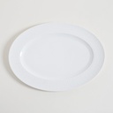 PLATO OVAL PORCELANA BLANCA DISEÑO ENCADENADO 40.5X29.7 CM
