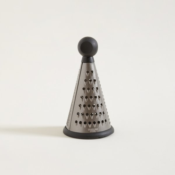 RALLADOR CONICO ACERO CHAMPAGNE C/ ANTIDESLIZANTE 11.5X21 CM