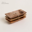 SET DE 3 COPETINEROS RECT ACACIA MANILA 16,5X9 CM