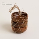 SET DE 3 COPETINEROS REDONDOS ACACIA MANILA 10 CM