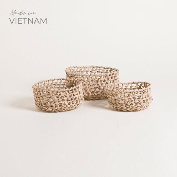 SET X 3 CANASTOS BAJOS VIET 9X20 CM/8X17 CM/7X16 CM