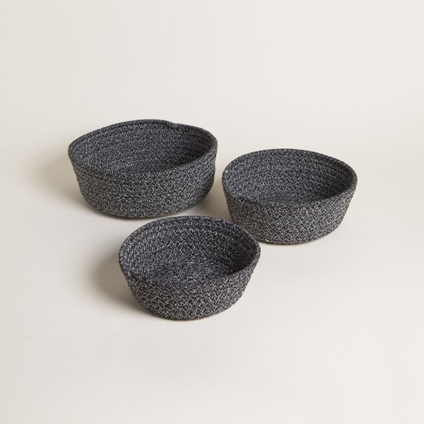 SET X 3 ORGANIZADORES REDONDOS BAKRI DARK 6,5X18,5 CM / 8X20,5 CM / 9X24,5 CM