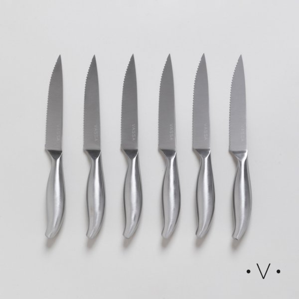 [4114248] SET X 6 CUCHILLOS PARA CARNE 23 CM VASSA HOME