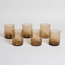 SET X 6 VASOS FEDRA BROWN 400 ML VASSA HOME