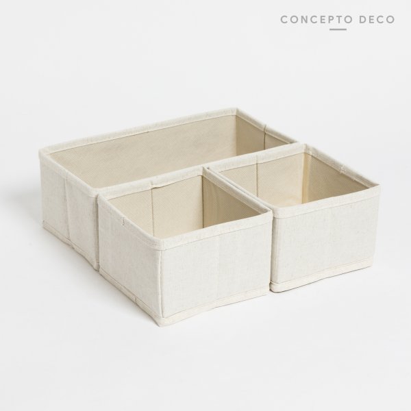 ORGANIZADOR DE CAJONES 3 DIV 28X14X10 14X14X10 CM CRUDO