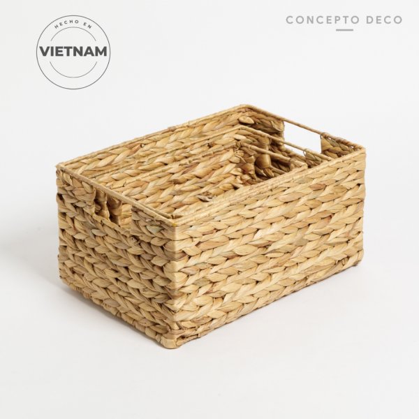 CANASTO SET X 3 JACINTO G:35X18 M:31X15 C:25,5X11,5