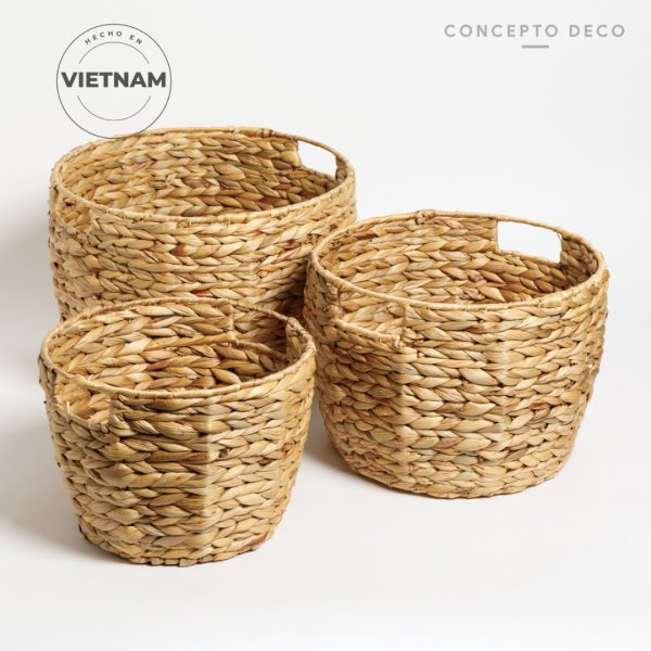 CANASTO SET X 3 JACINTO G:38X29 M:33,5X25C:28X22CM