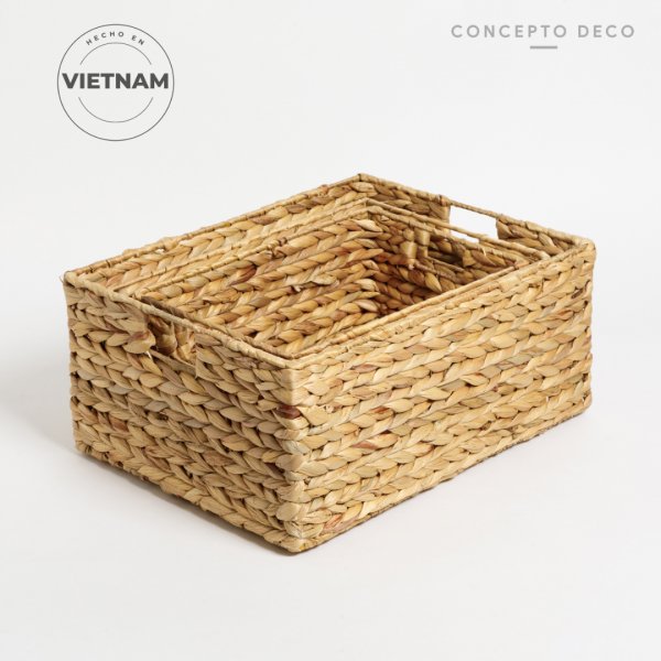 CANASTO SET X 3 JACINTO G:44X19 M:39X17 C:35X14,5CM