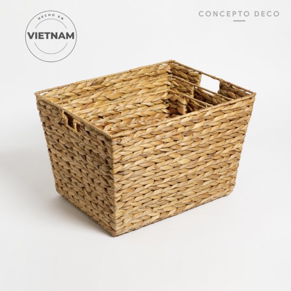 CANASTO SET X 3 JACINTO G:42X27,5 M:37,5X24 C:32X20