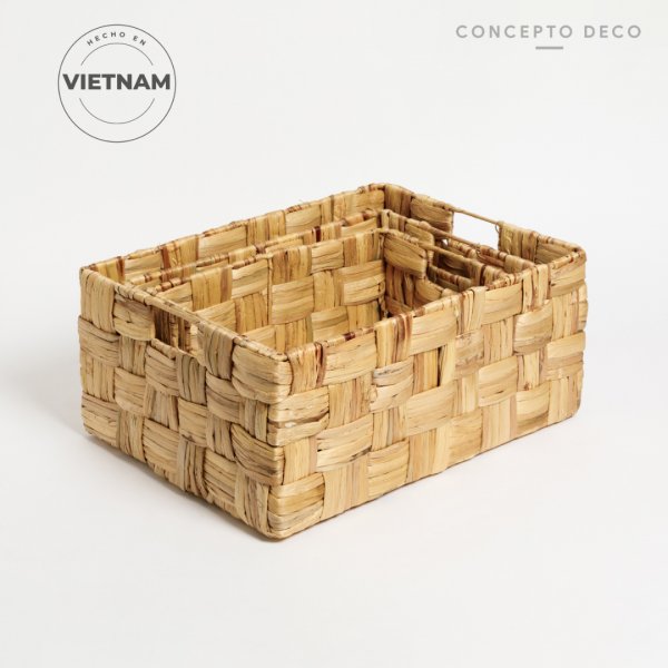 CANASTO SET X 3 JACINTO G:45X19 M:39X5X16,5 C:35X15