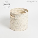 CANASTOS SET X 2 RATTAN G:25X25,5 C:21,5X22 BLANCO