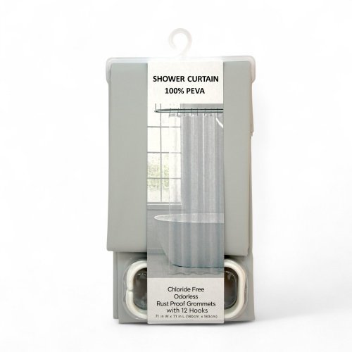 CORTINA DE BAÑO 180 X 180 CM LISO CEMENTO