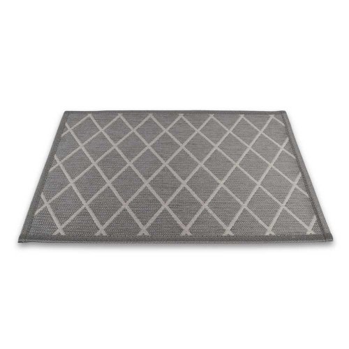 FELPUDO 40 X 60 CM GRIS ROMBOS BLANCOS