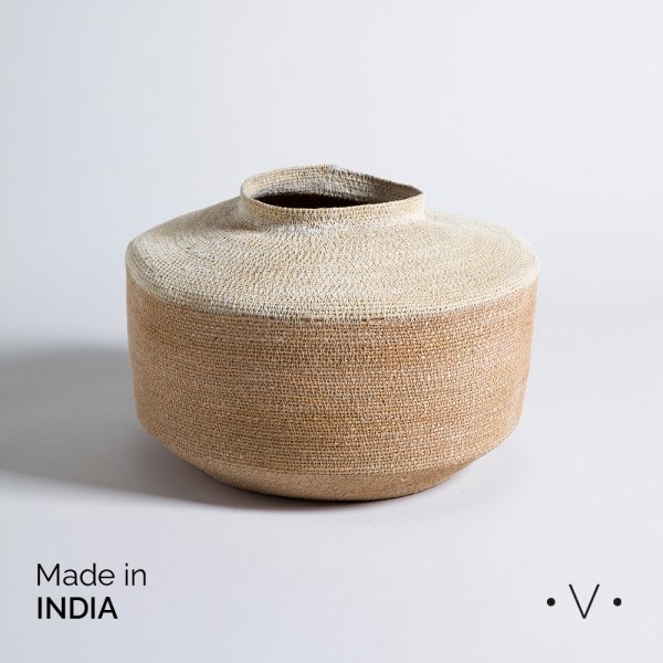 [4114839] CANASTO ANFORA KANPUR NATURAL 28X16 CM VASSA HOME