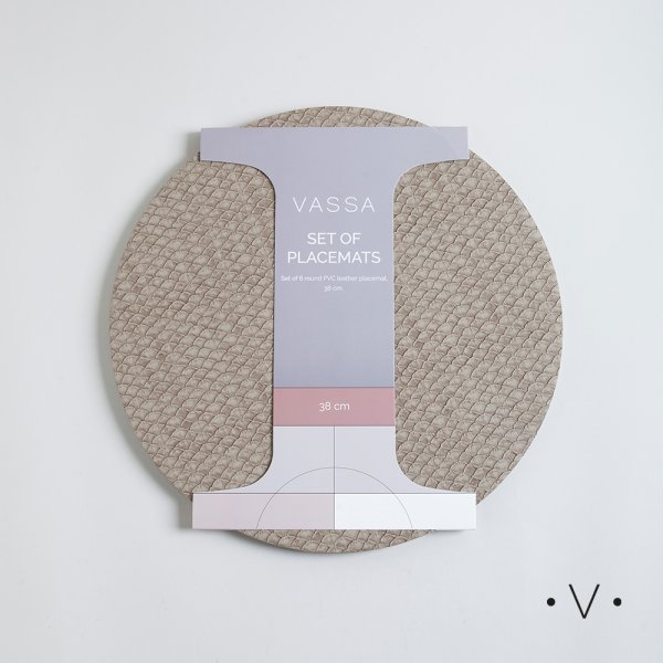 [4114790] SET X 6 INDIVIDUALES REDONDOS 38 CM VASSA HOME