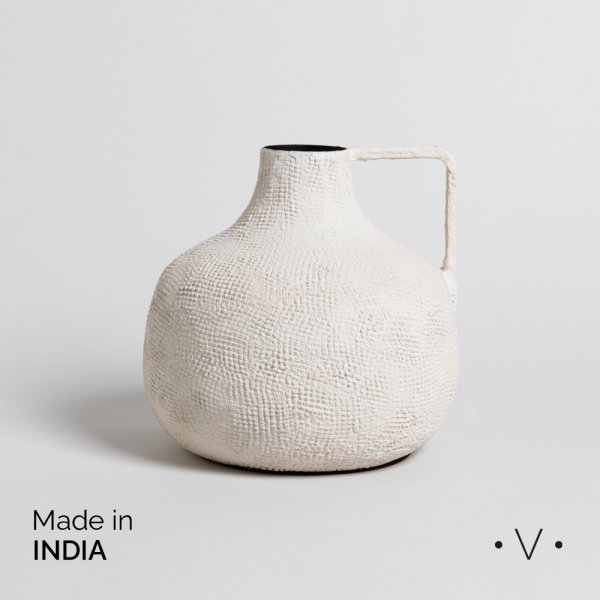 [4111272] TINAJA REDONDA ODISHA TRAMA 21X20,5 CM VASSA HOME