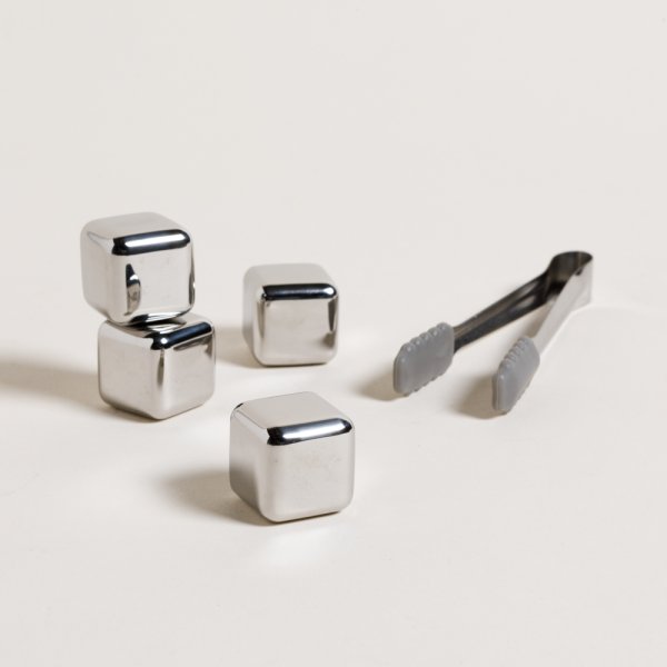 [4111327] SET X 4 HIELOS REUTILIZABLES ACERO + PINZA