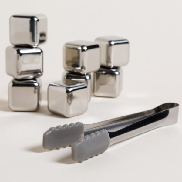 [4111328] SET X 8 HIELOS REUTILIZABLES ACERO + PINZA