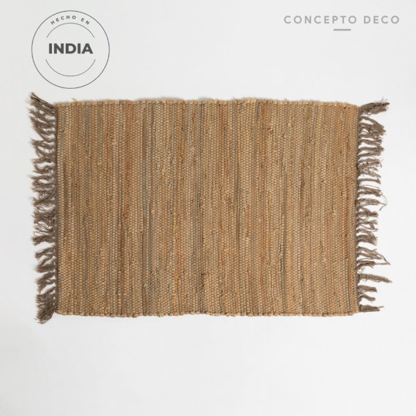 ALFOMBRA DECO INDIA ALGODÓN BEIGE 60X90CM