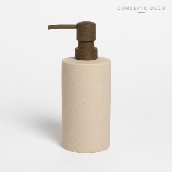 [1651179] DISPENSER CERÁMICA PUNTITOS CRUDO 18X6CM