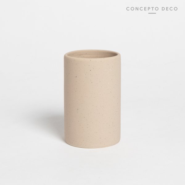 [1651180] PORTACEPILLO CERÁMICA PUNTITOS CRUDO 10X6CM