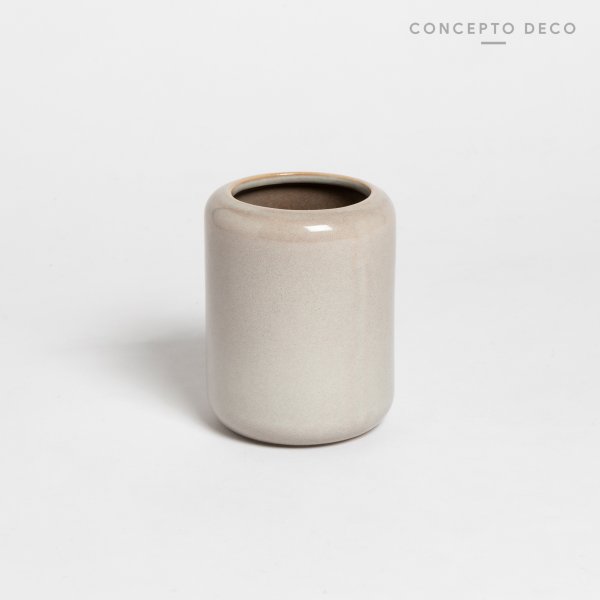 [1651192] PORTACEPILLO CERÁMICA CRAQUELADA BLANCO 10X6CM