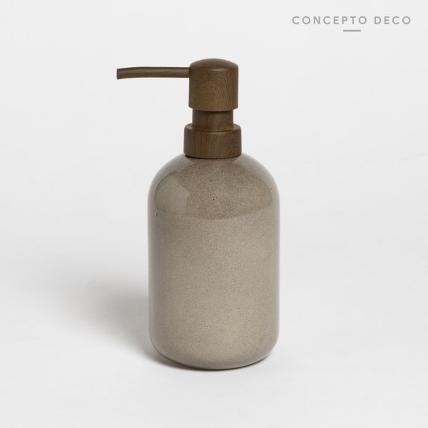 [1651195] DISPENSER CERÁMICA CRAQUELADA GRIS 18X6CM