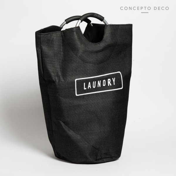 CESTO LAUNDRY NEGRO 56X28CM