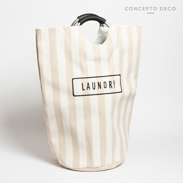 [1651208] CESTO LAUNDRY RAYAS ANCHAS CRUDO 56X28