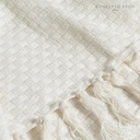 MANTA SOFÁ INDIA KOLARA WAFFLE ALGODON BLANCO 125X150CM