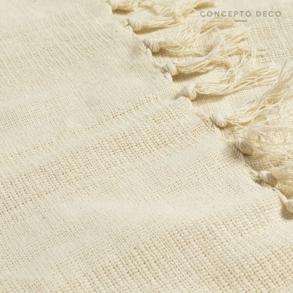 MANTA SOFÁ INDIA JAIPUR WAFFLE ALGODON CRUDO 125X150CM