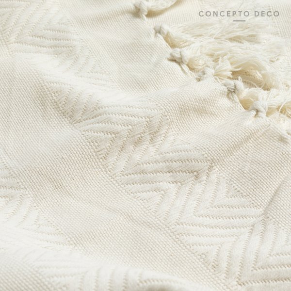MANTA SOFÁ INDIA JAIPUR WAFFLE ALGODON BLANCO 125X150CM