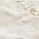 MANTA SOFÁ INDIA JAIPUR WAFFLE ALGODON BLANCO 125X150CM