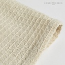 MANTA SOFÁ INDIA BALLERINA WAFFLE ALGODON CRUDO 125X150CM