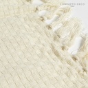 MANTA SOFÁ INDIA KOLARA WAFFLE ALGODON CRUDO 125X150CM