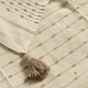 MANTA DE SOFÁ INDIA NAINI CRUDO Y BEIGE 140X180CM