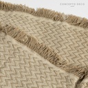 MANTA DE SOFÁ INDIA SATNA CRUDO Y BEIGE 140X180CM