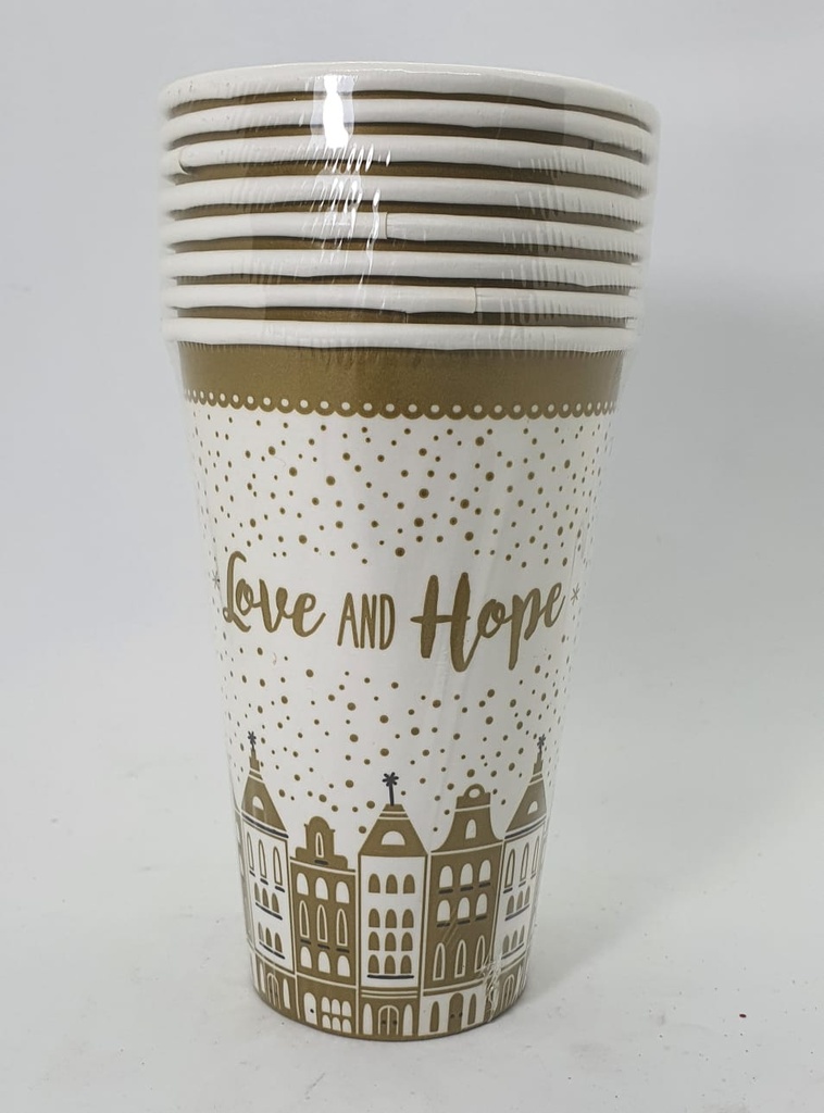 GLK VASO POLIPAPEL 12 OZ FAN DOR CASITAS X 8 OFERTA