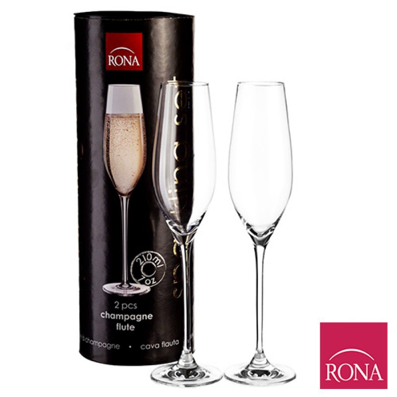 SET X 2 COPAS FLAUTA 210 ML SPARKING RONA