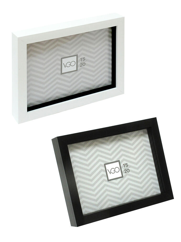 PORTARETRATO PLASTICO 13 X 18 TIPO BOX BLANCO/NEGRO 9057