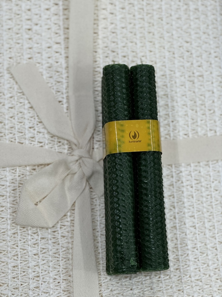 OFERTA VELA CIRIOS NAVIDENOS X 4 20 CM X 2,5 CM VERDE