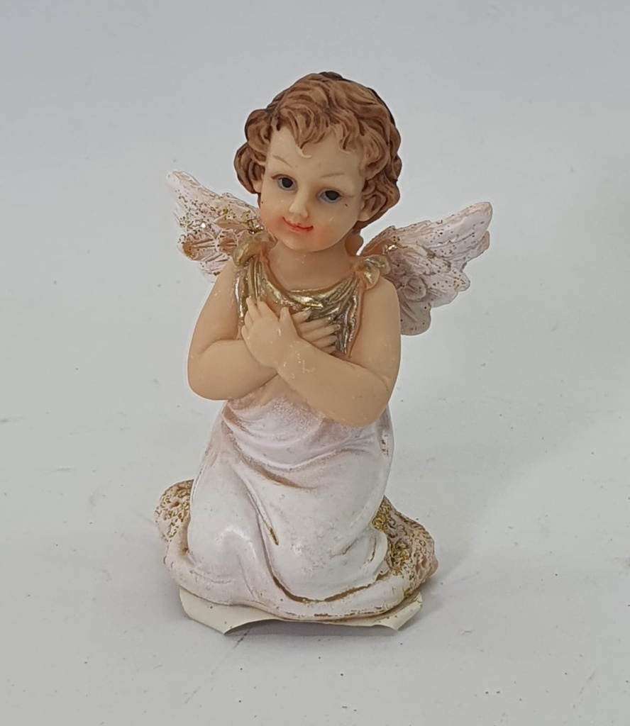 ANGEL REZANDO 8CM CREAM GOLD