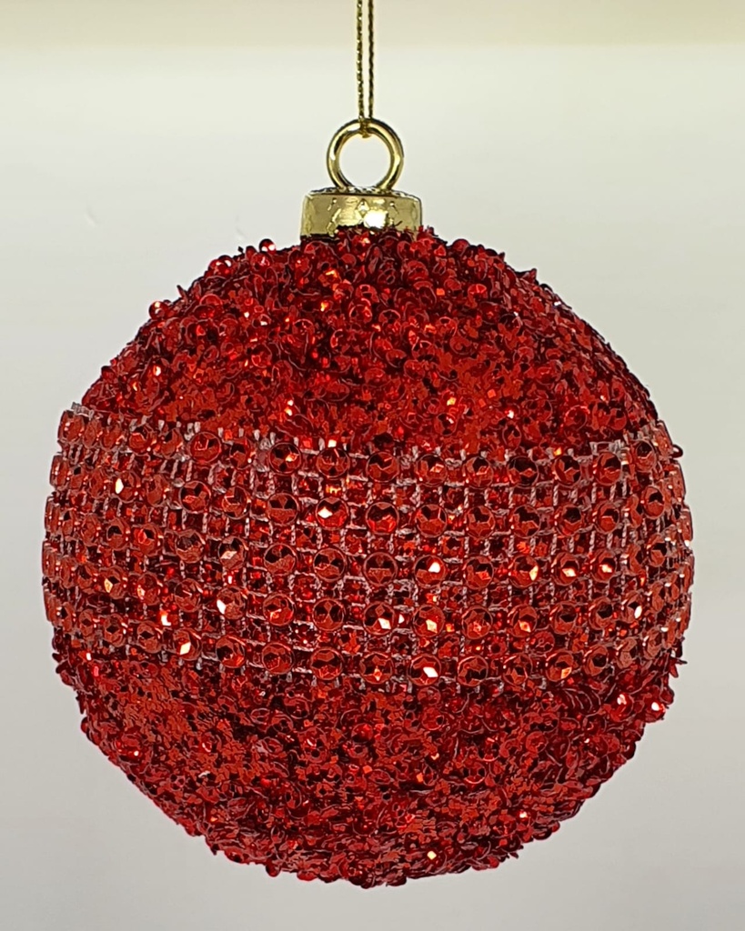 PELOTA DE NAVIDAD X6  10CM. RED