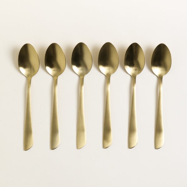 SET X 6 UTENSILLOS DE MESA LISBOA DORADO MATE 20CM