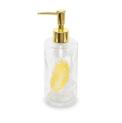 DISPENSER VIDRIO CILINDRO GOLDEN LEAF D 19 X 6 CM