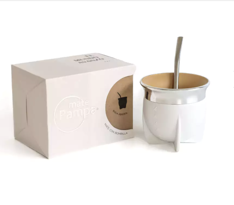 MATE PAMPA BOCA ANCHA  BLANCO