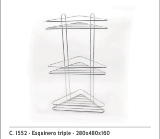 ESQUINERO CURVO TRIPLE 28 X 48 X 16 CM